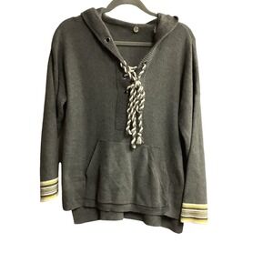 Margaret‎ O'Leary Knit Hoodie Pullover Cashmere Blend  Gray Small Oversized